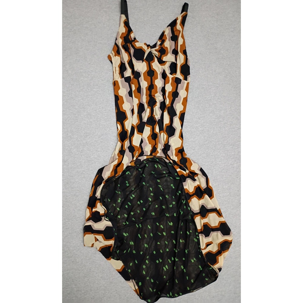 Reversible Geometric Abstract Mesh Midi Cocktail Dress Sm Polka Dot Honeycomb